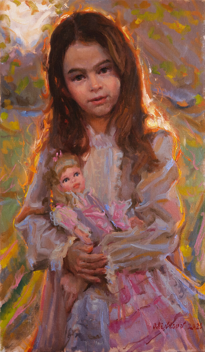 "Кукла ее мамы", первоначальный вариант, холст, масло, художник Александр Одинцов 