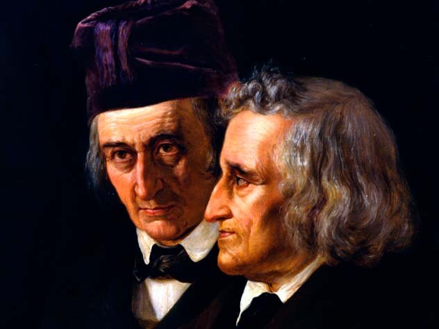 Братья Якоб и Вильгельм Гримм, портрет кисти Элизабет Йерихау-Бауман, середина XIX века. wikipedia