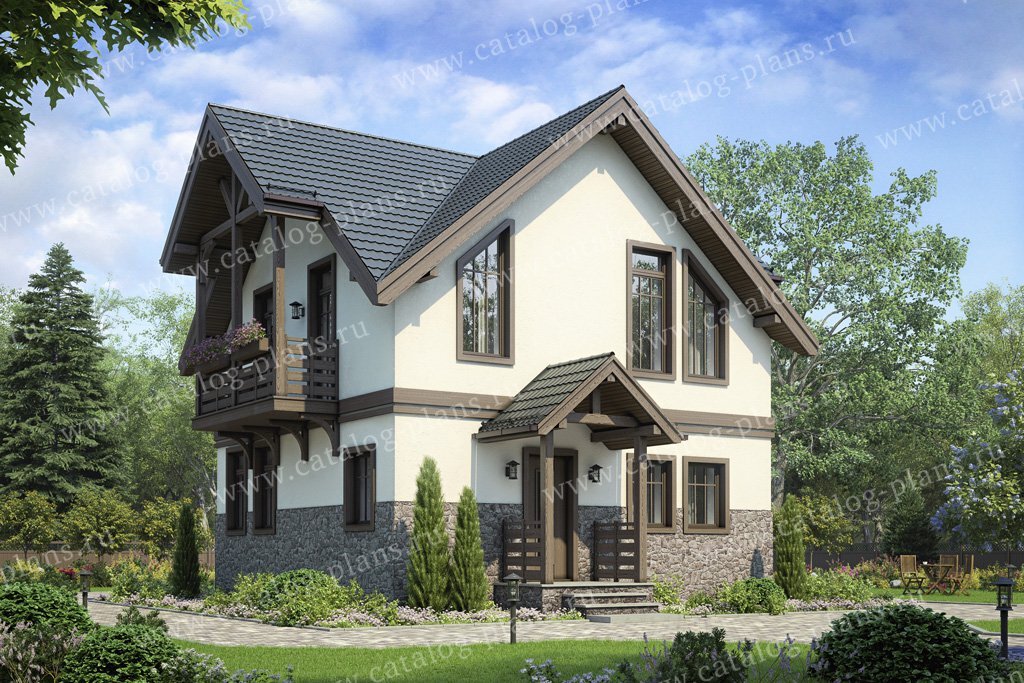 58-59 - Проект двухэтажного дома из газобетона 85 м²