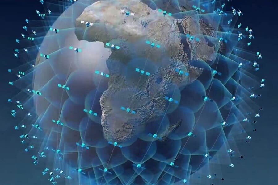 Схема расположения спутников  Starlink