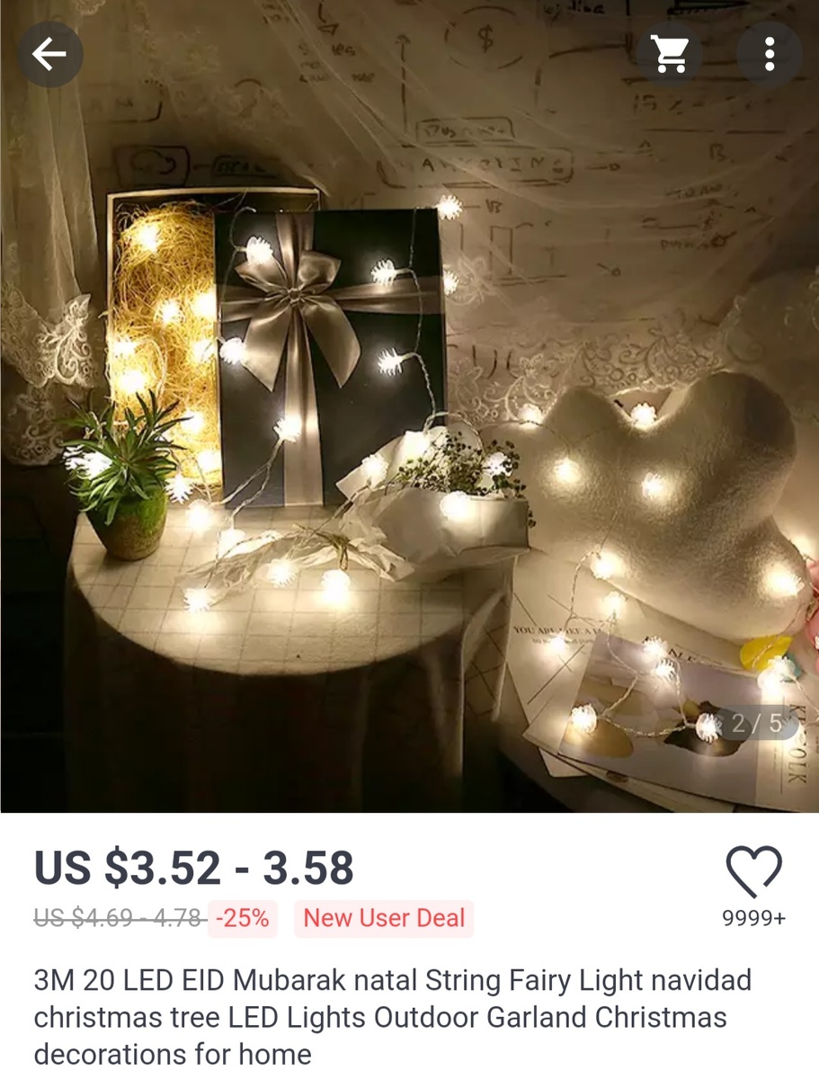 Декоративная гирлянда на Aliexpress