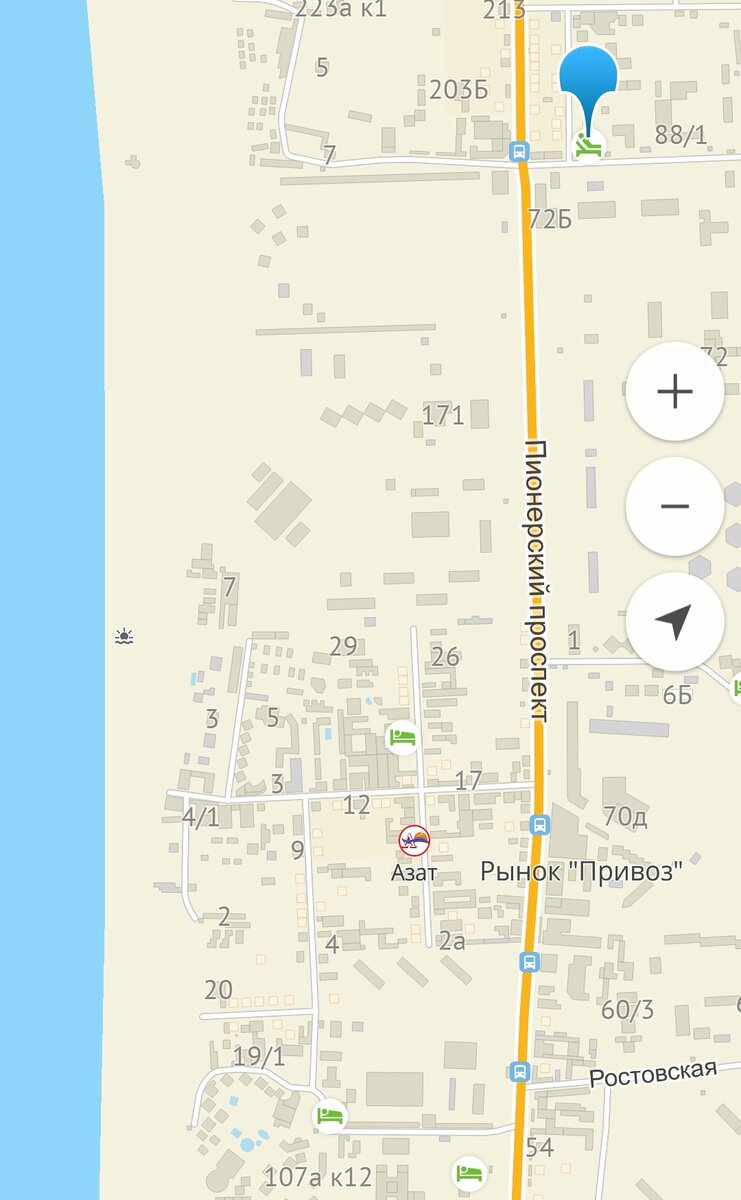 Там, где слово "проспект" - самолёт, известный ориентир в Джемете. Фото 2gis