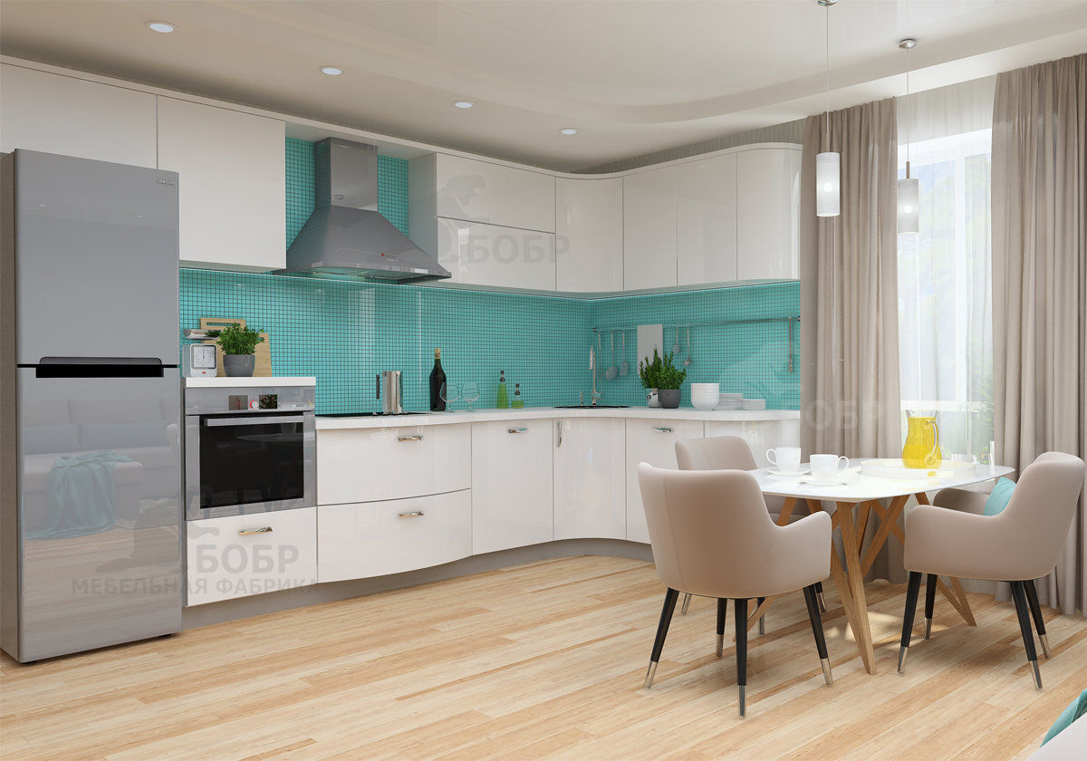 На фото модель кухни "Лаура". Производство мебельной фабрики "Бобр". 