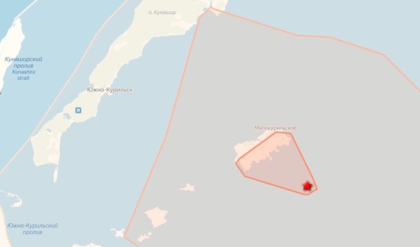 Карта с сервиса Eqalert