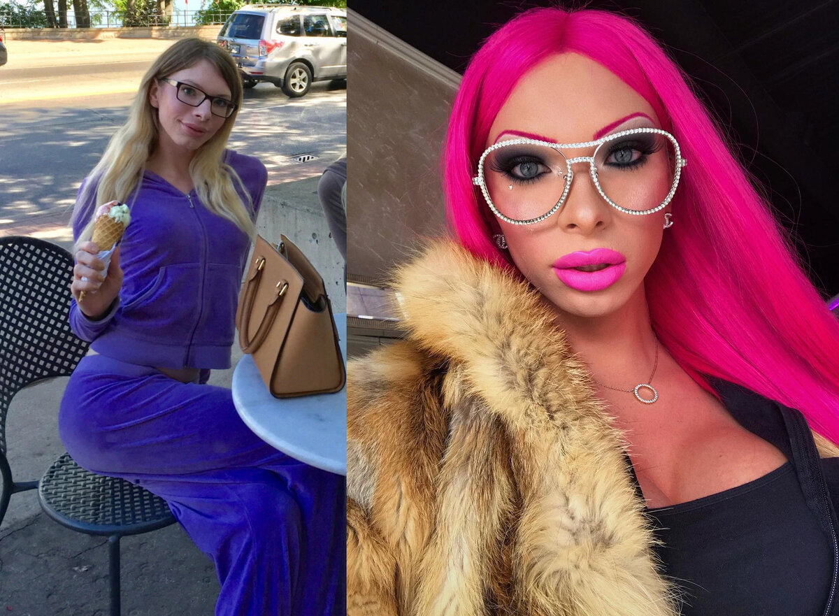 Слева- девушка до изменений. Сплава - после.