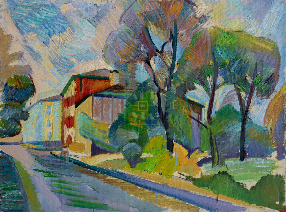 Картина: «Коробейников переулок». Автор: Александр Попов. Размер: 90×68 см. Год создания: 1976. Страна: СССР.