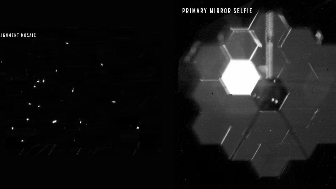 Каждая отдельная точка на фото — это проекция одной и той же звезды с каждого из 18-ти сегментов главного зеркала.