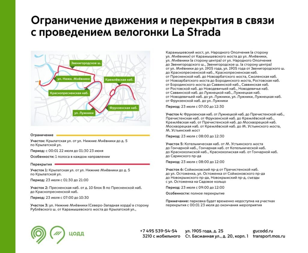Перекрытие дорог из-за велогонки La Strada  📷
