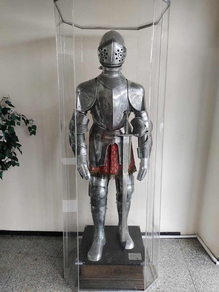 Рыцарь на входе в музей ДВФУ