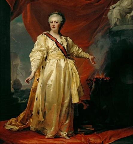В картине Д. Левицкого «Екатерина II — законодательница в храме богини Правосудия» (1783 год) отражены представления дворянской интеллигенции XVIII века об идеальном монархе