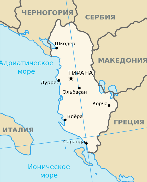 Карта Албании