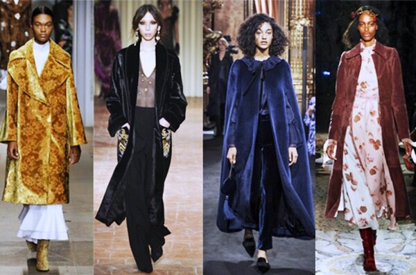 Модные пальто из бархата