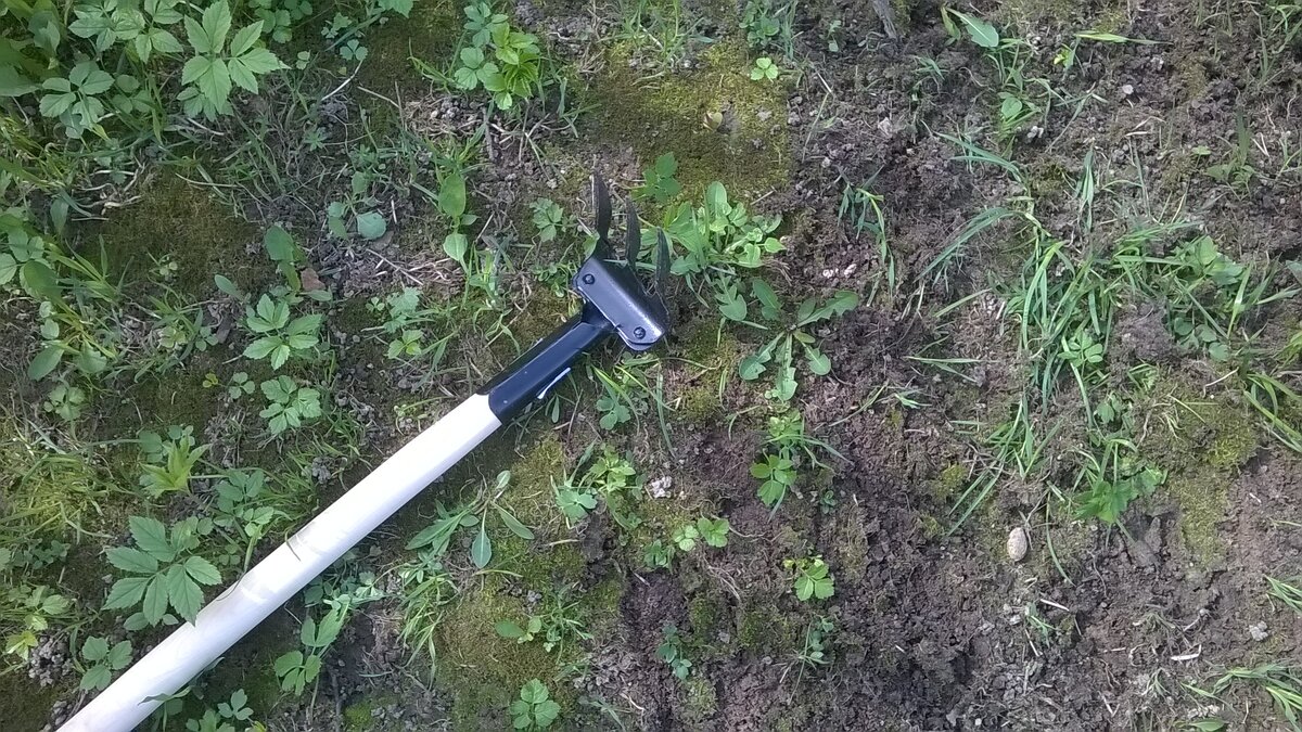 Для уборки сорняков есть у нас такая вот царапка.