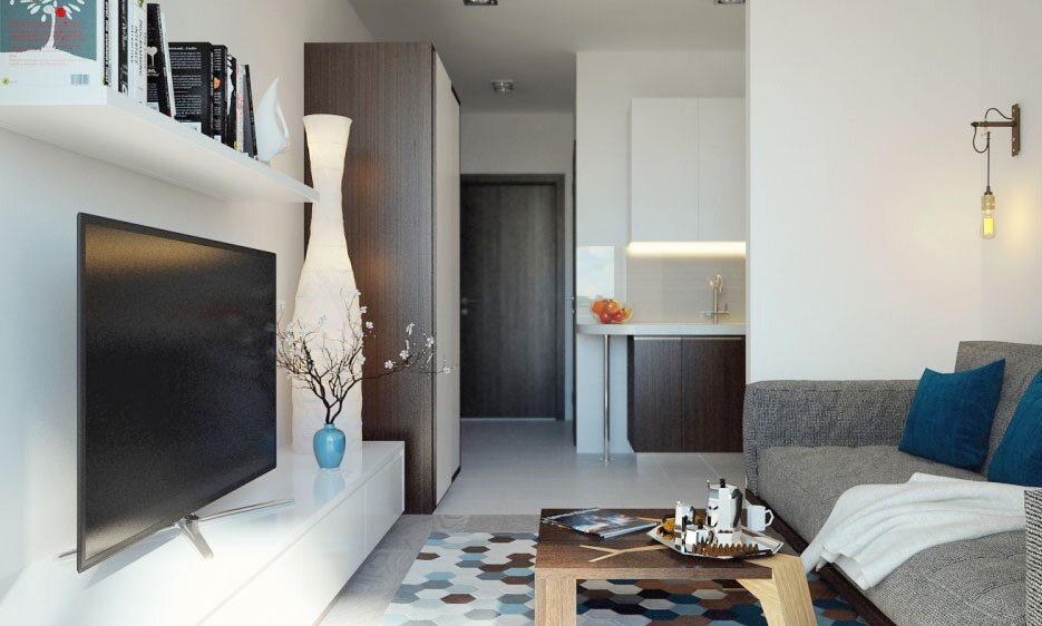 В квартире с легкостью поместятся все ваши вещи. Если их конечно не сильно много                                                