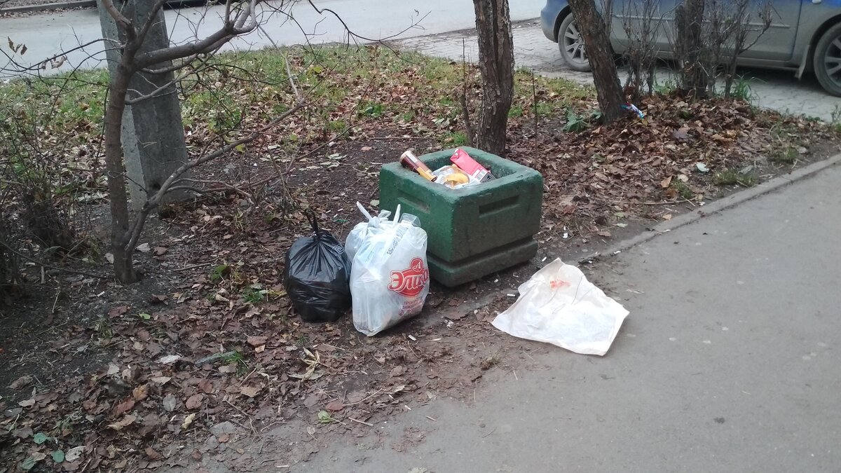 "Ой, ну мусорка же полная!" - скажете вы. 
"Ой, а что, она для домашнего мусора?" - отвечу я.