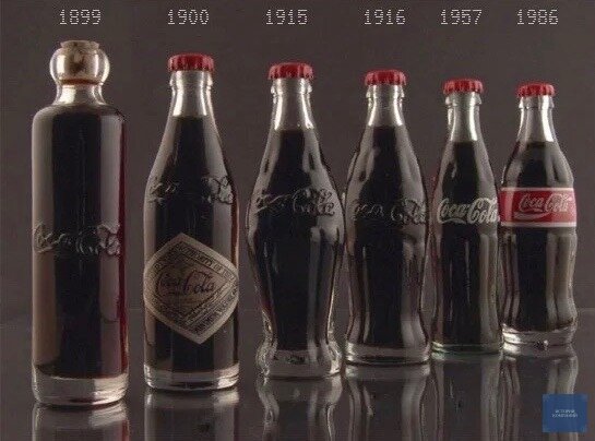 Эволюция бутылок Coca-Cola. Ретроспектива. Фото с сайта liveinternet.ru