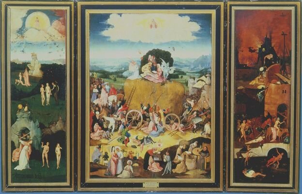 Иероним Босх. Воз сена (версия из монастыря Эль-Эскориаль),1510-е