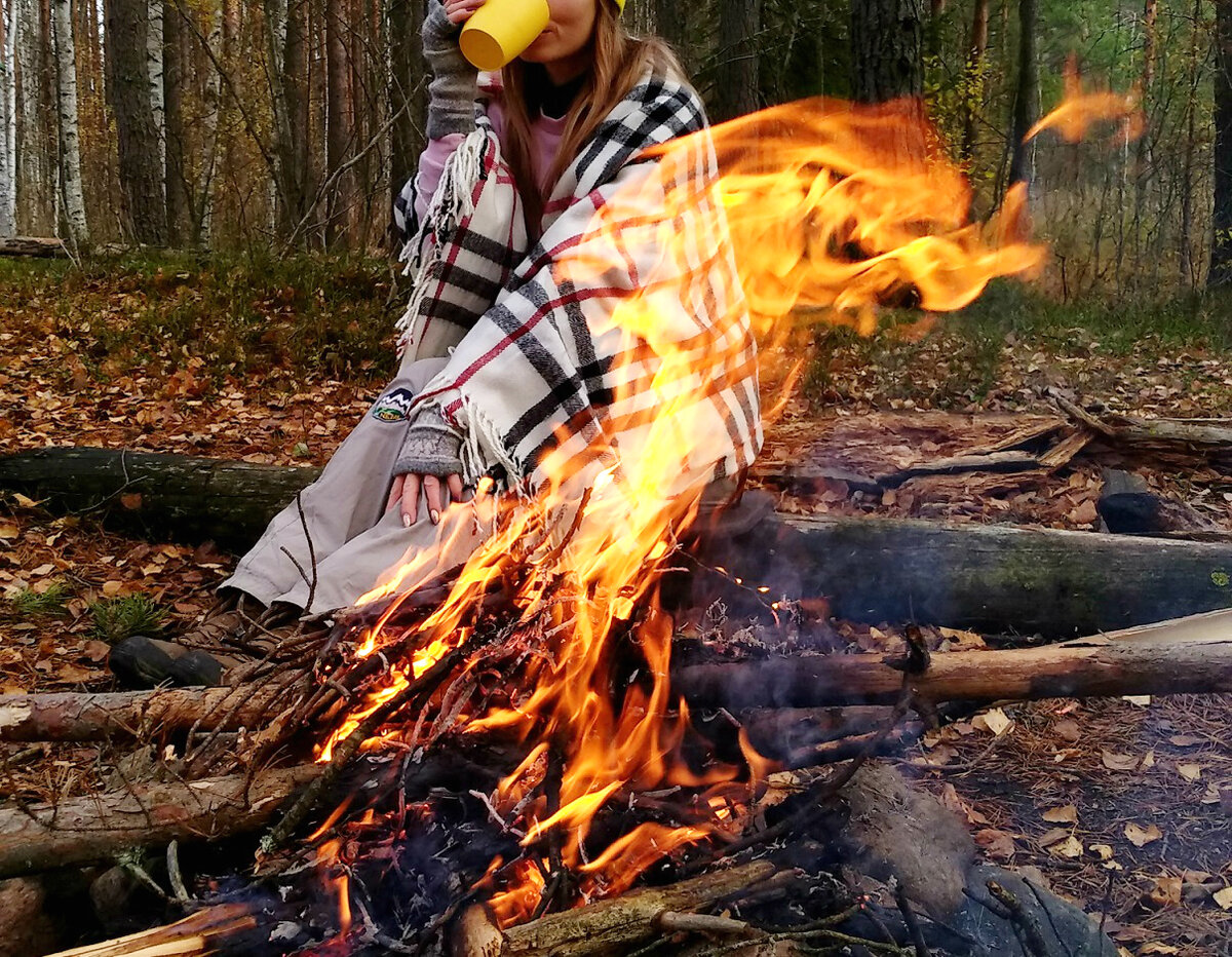 Не иначе как огненный дракон в пламени костра?
