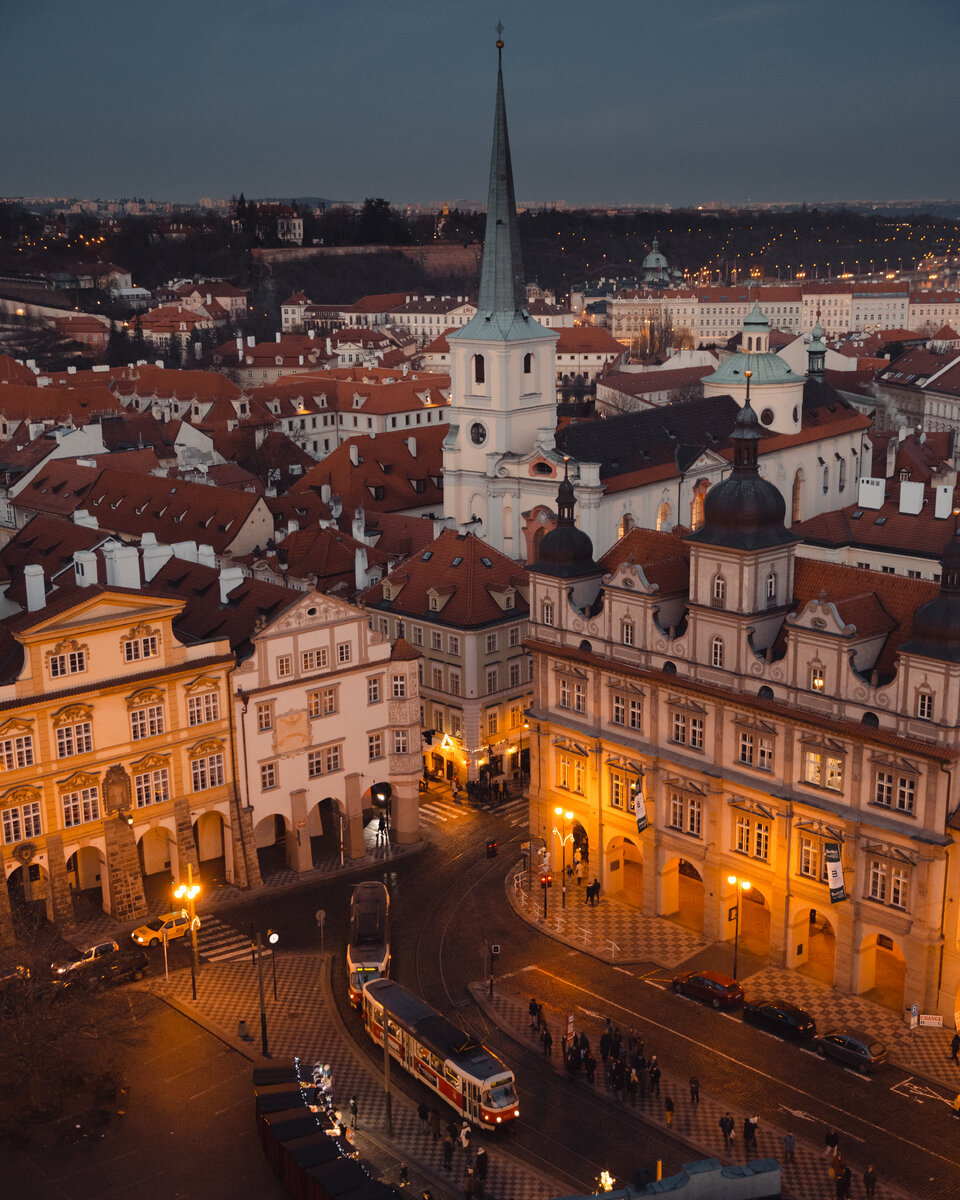 Прага, вид c Kostel sv. Mikuláše, декабрь 2017г