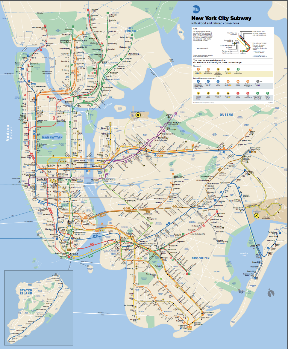 Карта метро Нью-Йорка