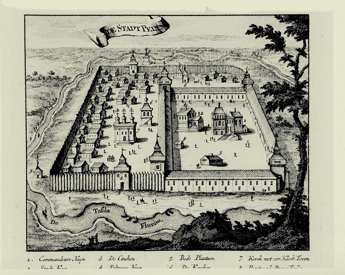 Пелым. Гравюра Н. Витсена, 1711 г.
