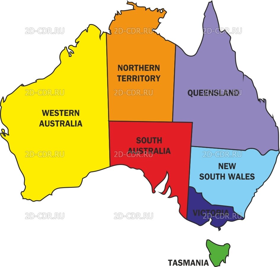Квинсленд  большой штат  -справа вверху.  фото: картинки -яндекса.