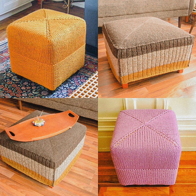 Вязаные пуфы 