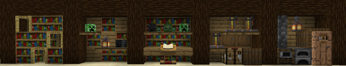 Здесь вы можете заметить что это больше похоже даже не на полочки, а на какие либо части дома, например кухня, библиотека и т. д.