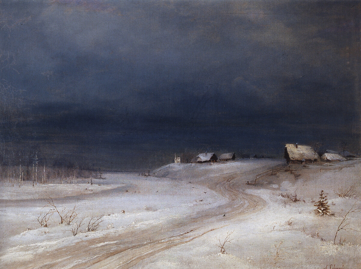 Источник: artchive.ru. Алексей Саврасов «Зимний пейзаж» (1890-е), 54×71 см