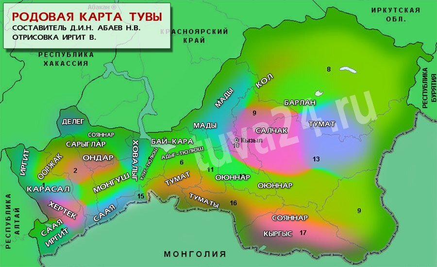 Карта тувы кызыл