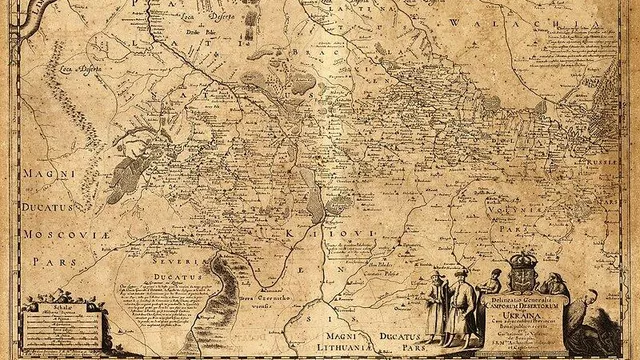 Карта Украины Г. де Боплана, 1648 год. Википедия.