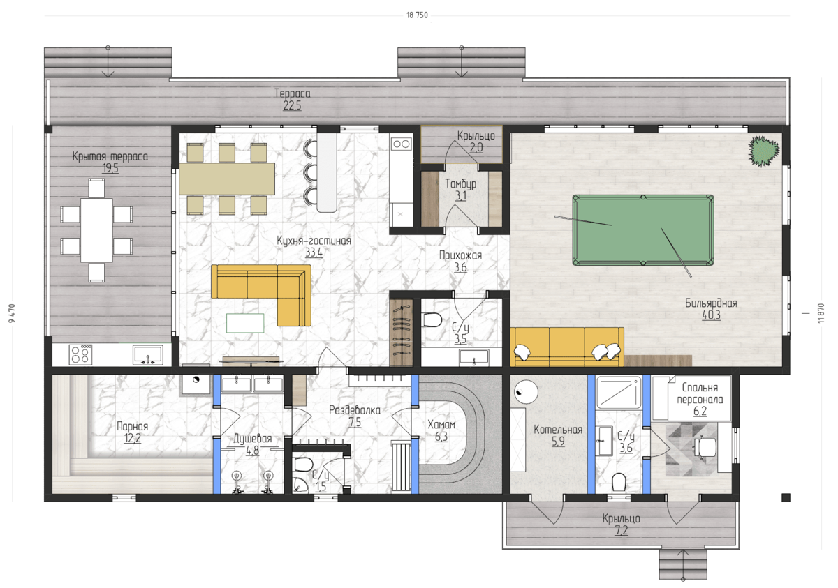 План банного комплекса 