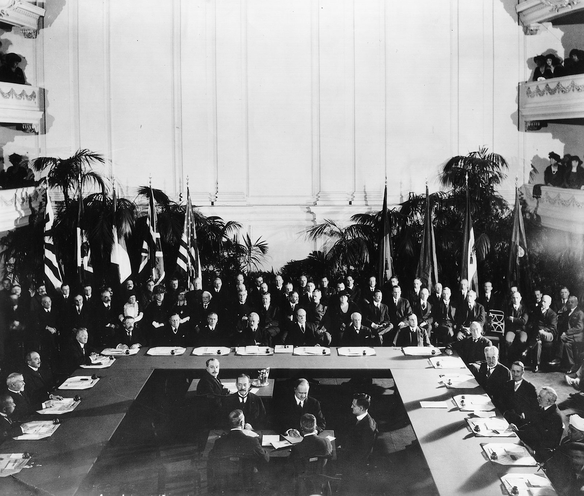Церемония подписания Вашингтонского морского соглашения, 6 февраля 1922 года.