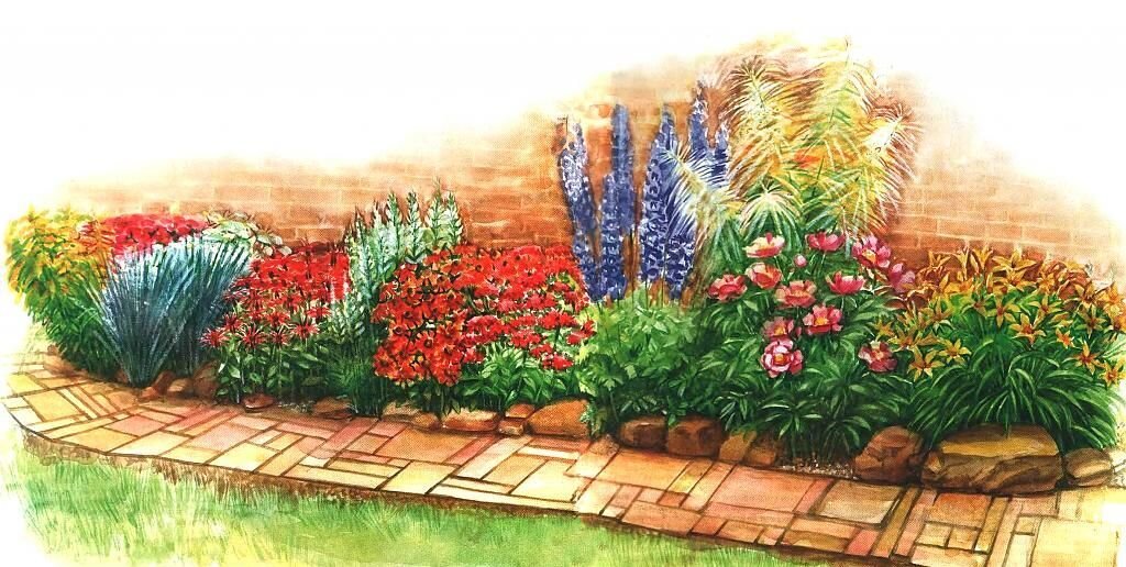 Рисунок на клумбе из цветов
