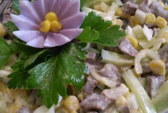 салат из сердца с кукурузой рецепт | Дзен
