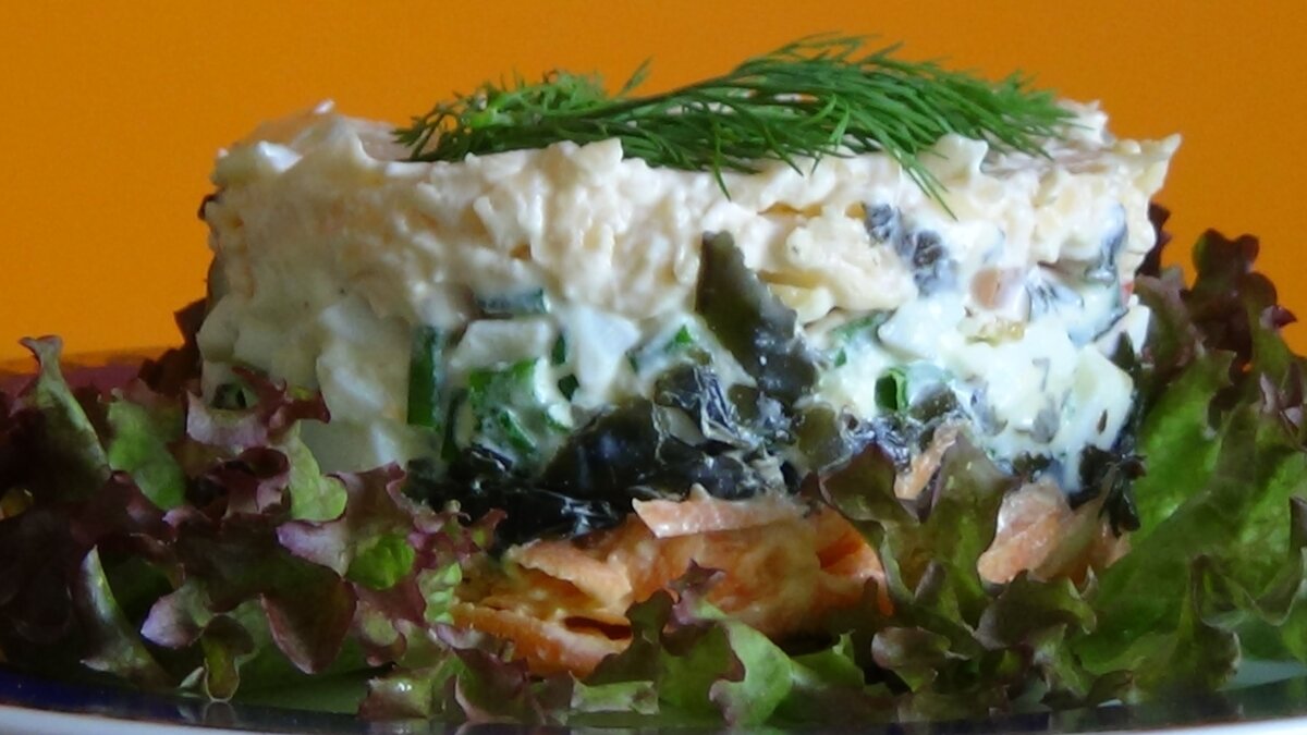 Салат с морской капусты и кальмара рецепт с фото очень вкусный