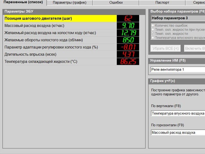 расход воздуха на холостом ходу приора