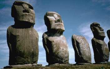 Островитяне начали рубить пальмы, чтобы сделать ролики и сани, для перемещения статуй. Они резали деревья хаухау, чтобы сделать веревки необходимые, чтобы вытащить и возвести памятники. К 1400 году деревья были на пути к вымиранию, и сохранилось лишь несколько хаухау.