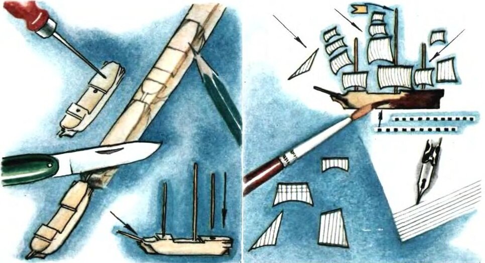 (Изготовление корабликов из дерева и бумаги)