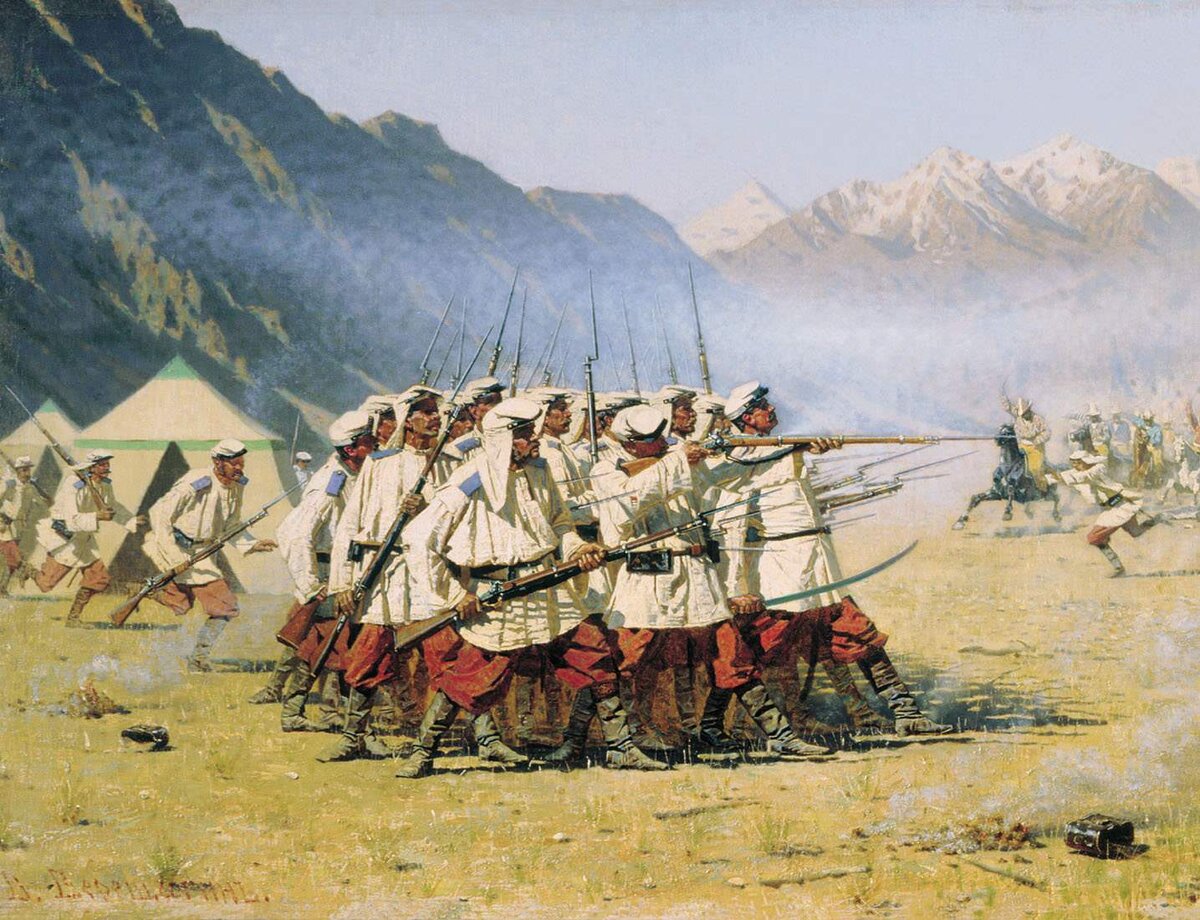 В. Верещагин. Нападают врасплох (фрагмент). 1871