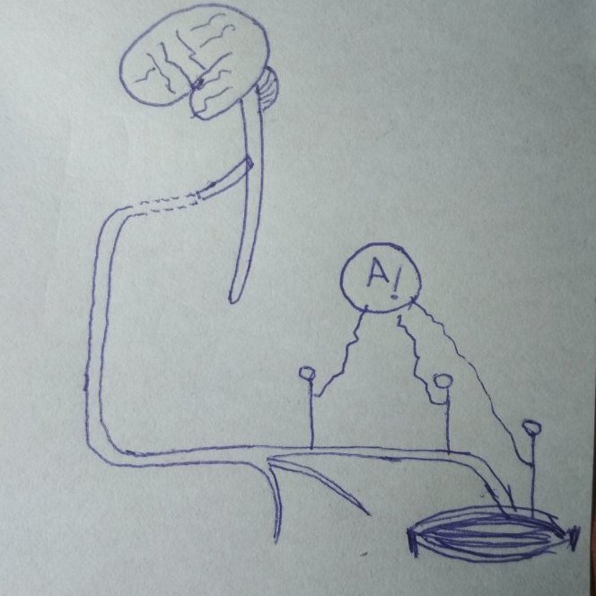 Рисунок 2. Простая схема электронейромиографии.