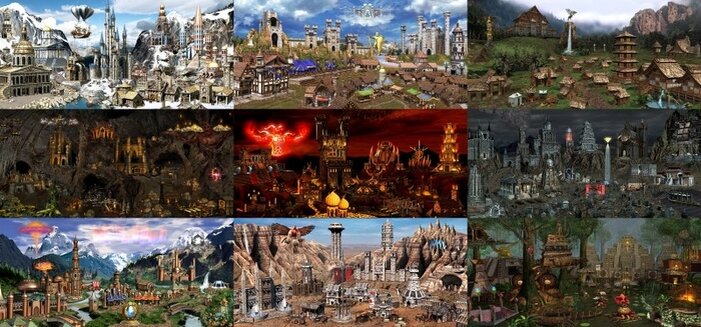 Всего в оригинальной игре 9 городов с различными войсками