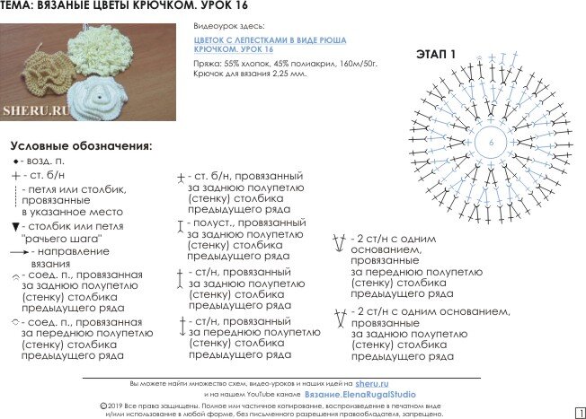 Схема основы для цветка
