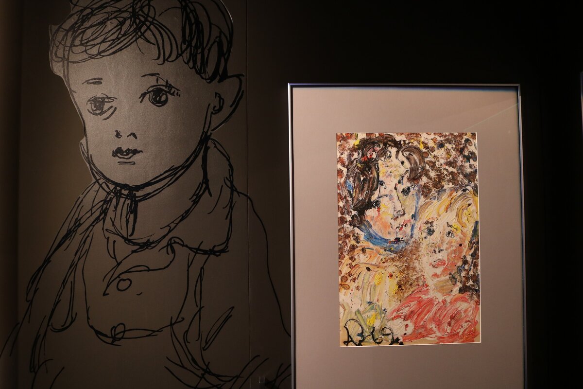 Анатолий Зверев, Портрет жены Люси с ребенком, 1962 г., картон масло, Музей AZ