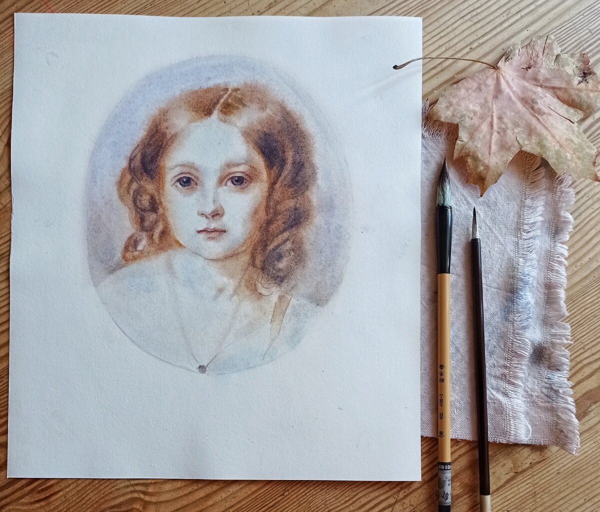 Моя вольная копия портрета Екатерины Ольденбургской работы Владимира Гау