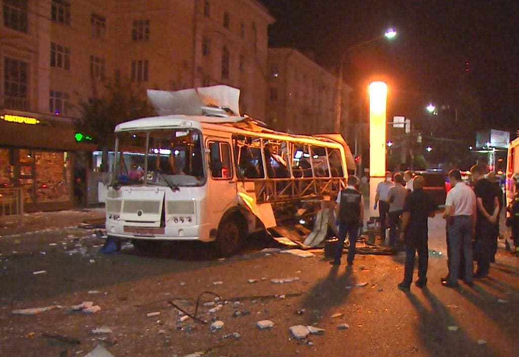 Взрыв автобуса в Воронеже. Фотография с просторов интернета.