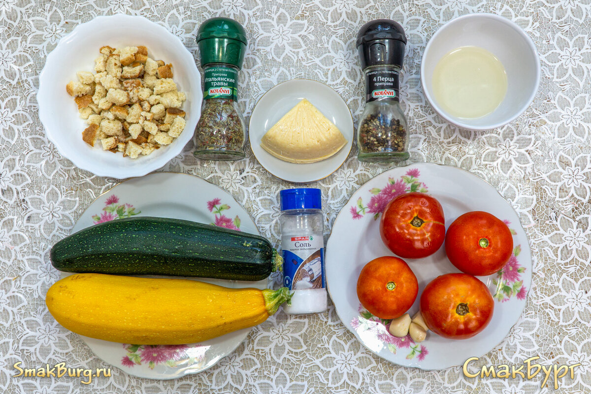 Доступные ингредиенты для приготовления сочной овощной запеканки