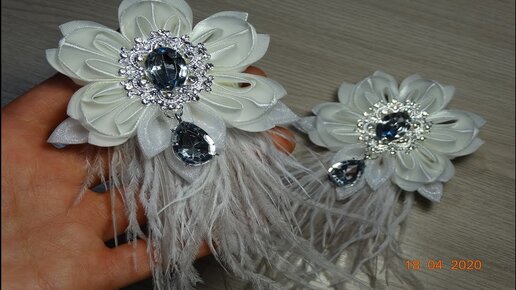 Броши или резиночки? Новый лепесток канзаши/Brooches or rubber bands? New kanzashi petal