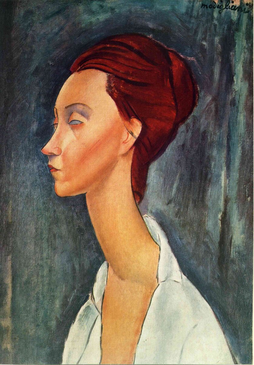 Амедео Модильяни "Портрет Лунии Чеховской в профиль", 1919. Частная коллекция.