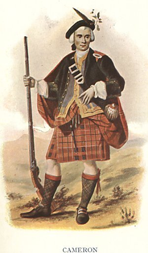Член клана Камерон в традиционной одежде (рис. 1845 года).